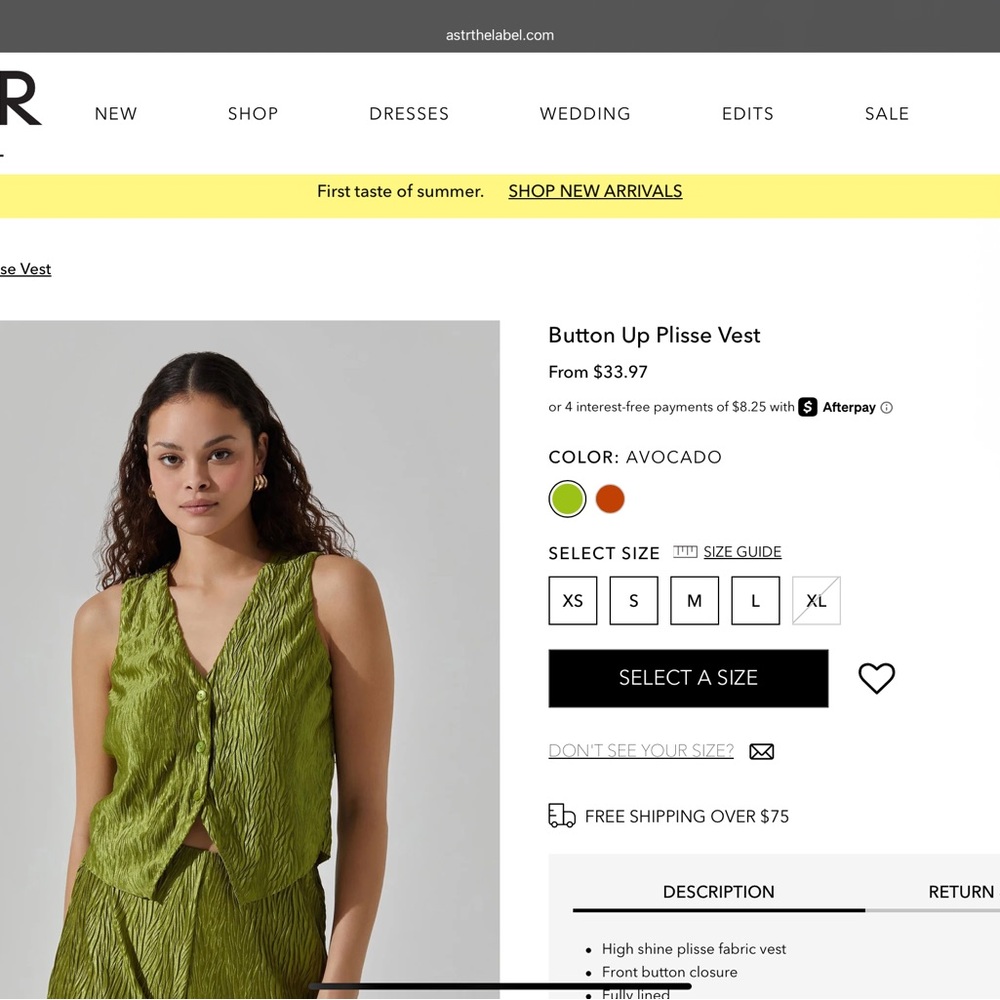 Astr Plisse Vest